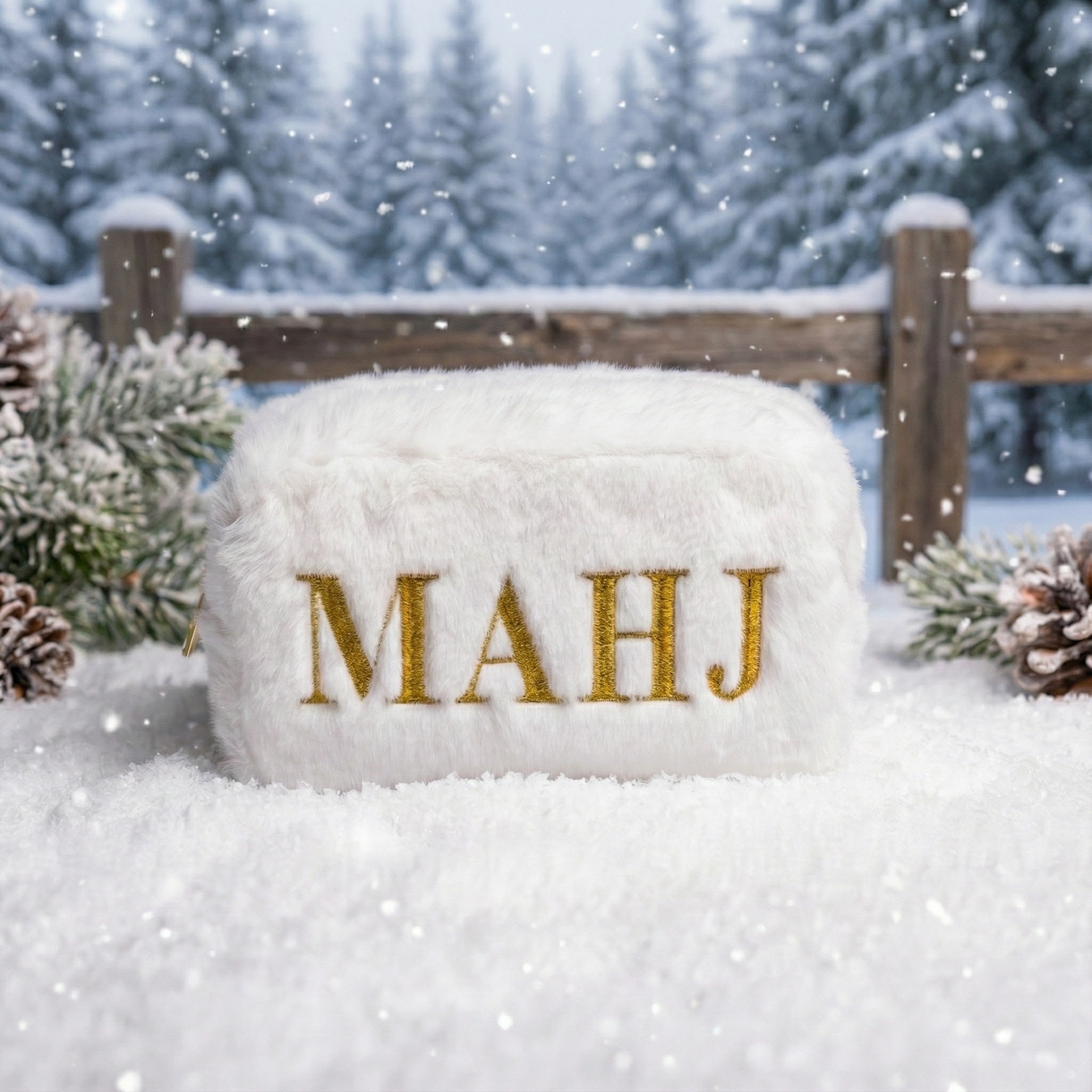 Luxe Mahjong Fur Tile Bag | Snow White