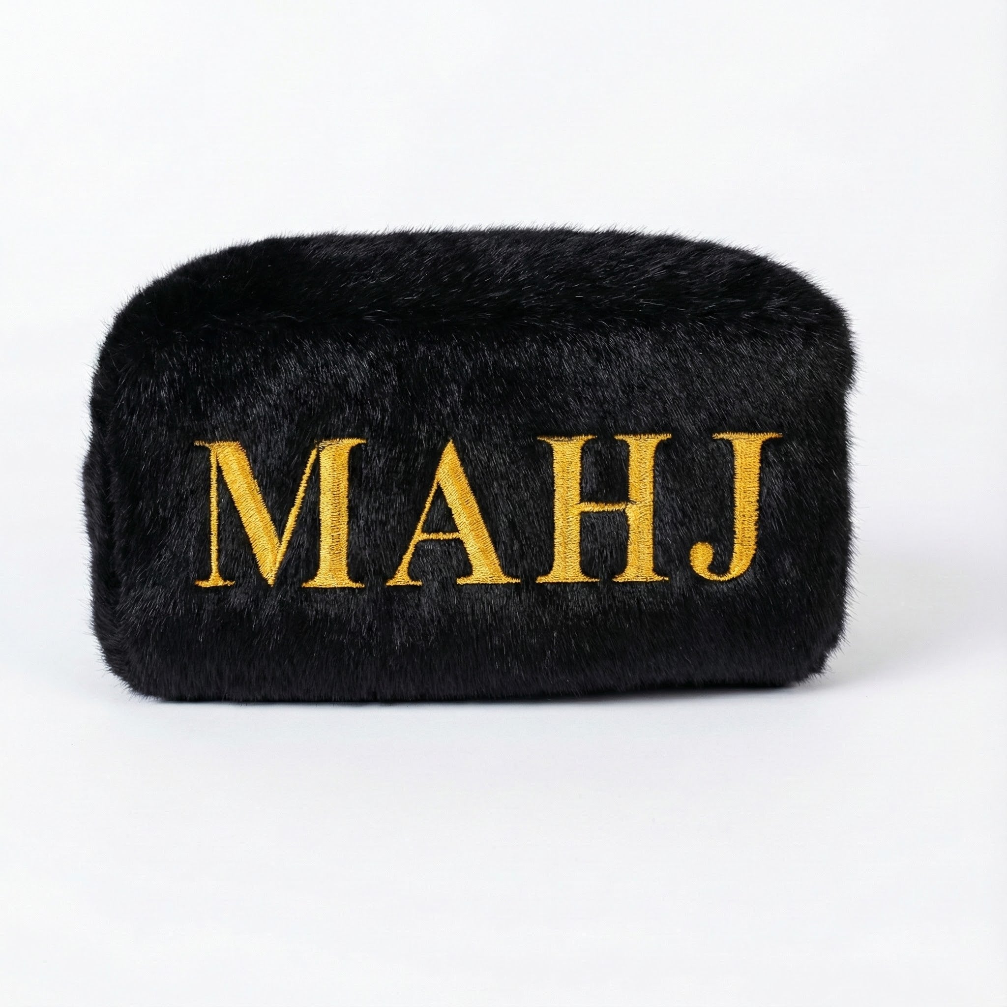 Luxe Mahjong Fur Tile Bag | Onyx Black