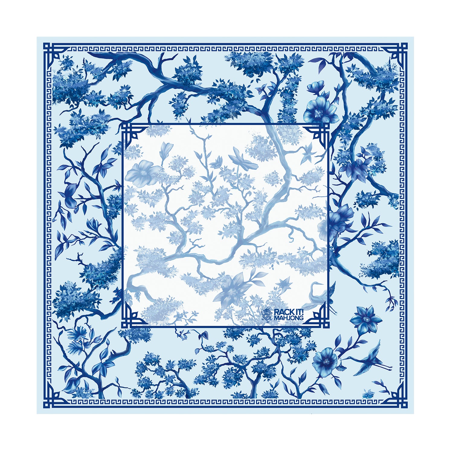 Blue mahjong mat