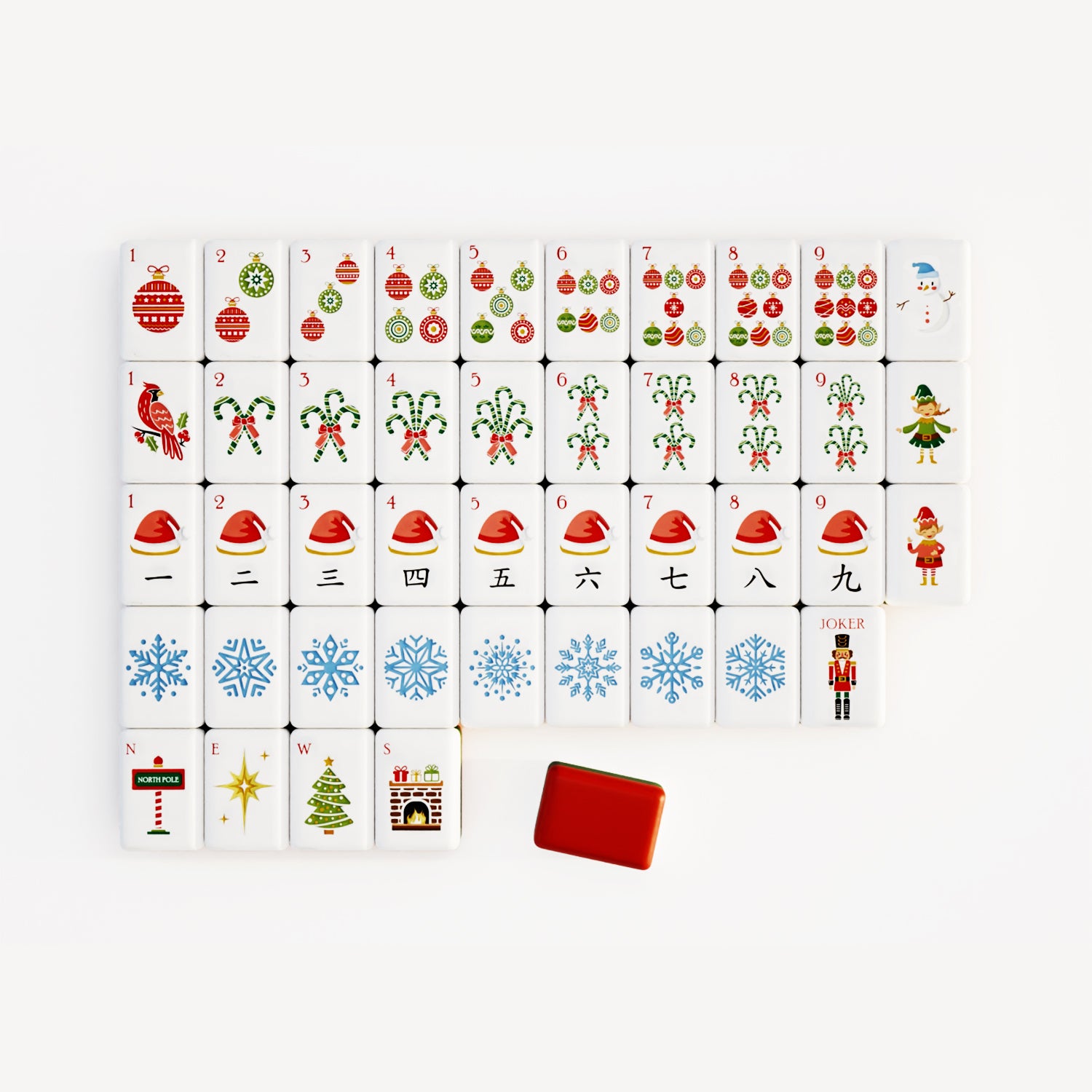 Christmas Mahjong Tile Set
