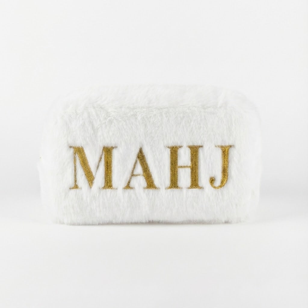 Luxe Mahjong Fur Tile Bag | Snow White