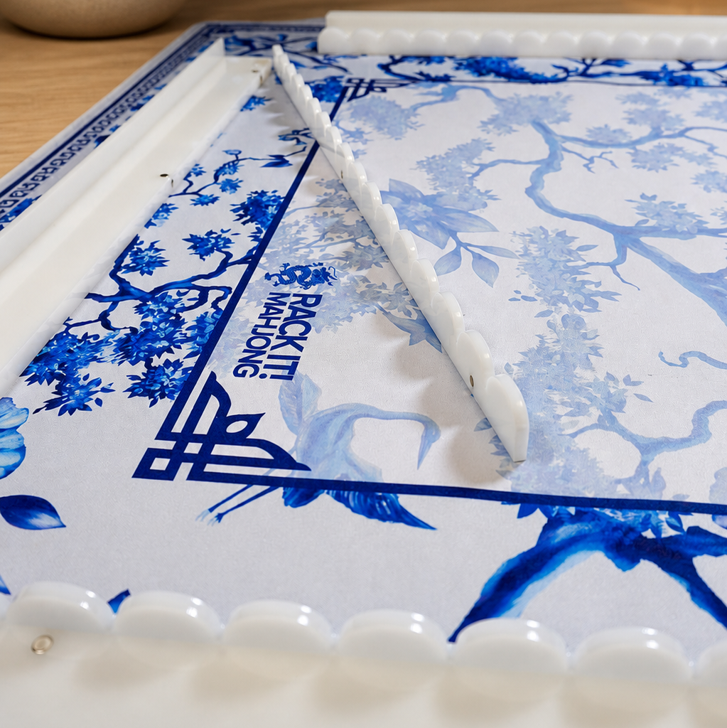 20" White Magnetic Acrylic Mahjong Rack Set