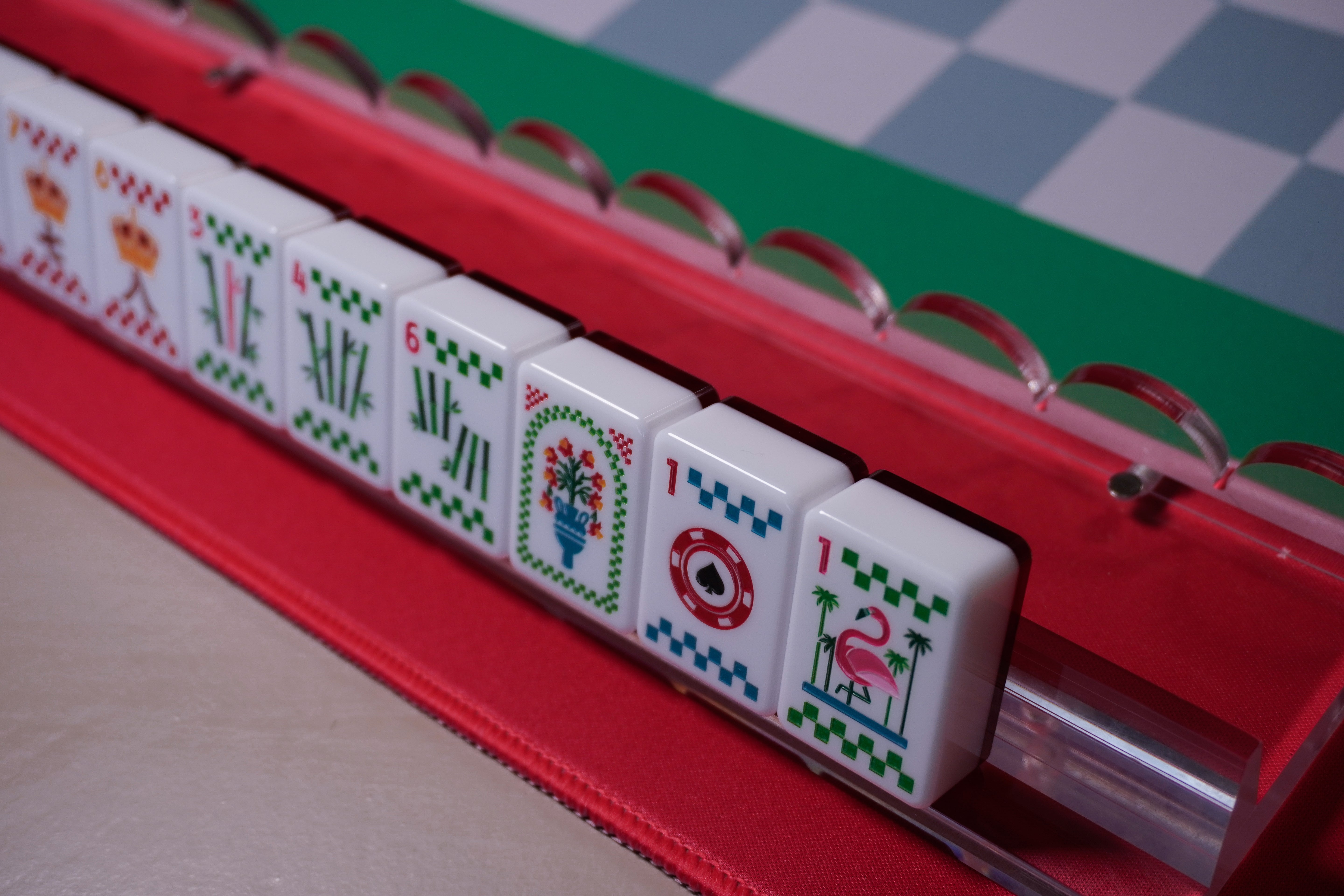 20" Clear Magnetic Acrylic Mahjong Rack Set