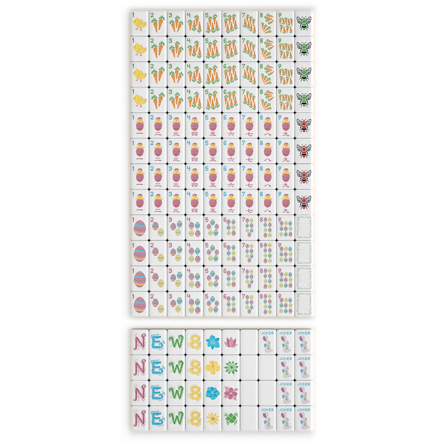 Bunny & Bloom Collection | Mahjong Tiles and Mat