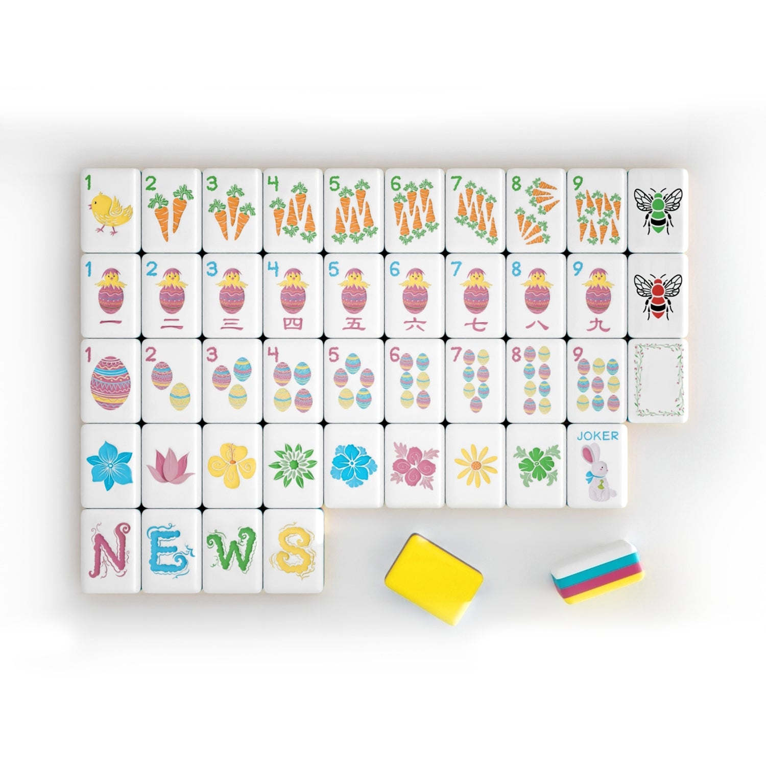 Bunny & Bloom Collection | Mahjong Tiles and Mat