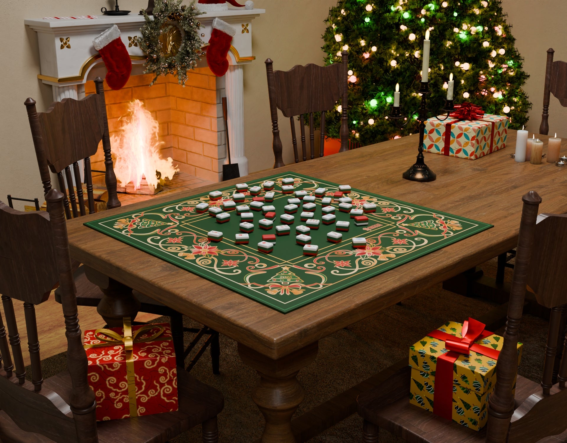 Christmas Mahjong Tiles