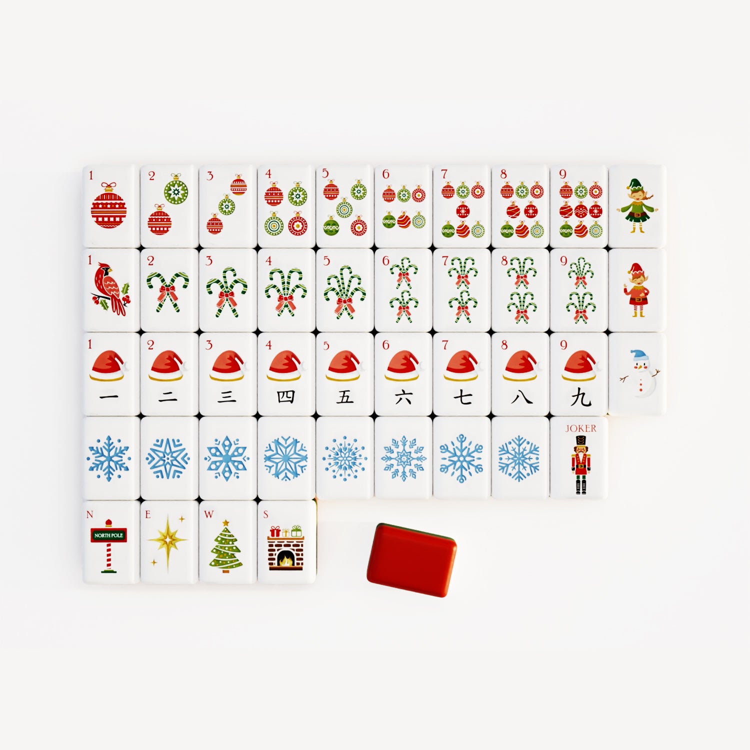Christmas American mahjong tiles